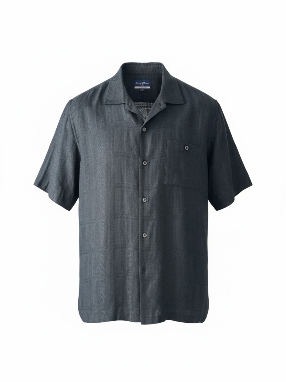 Tommy Bahama Black Short Sleeve Button Down Shirt with Chest Pocket